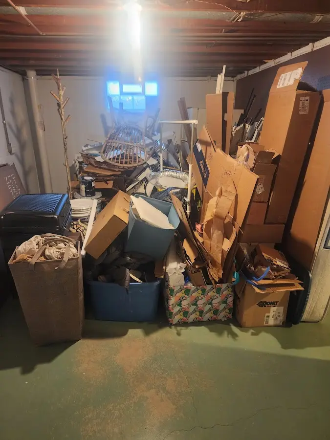 Roll-off dumpster container at job site for Roll Off Dumpster Rental in Gallipolis